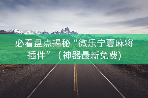 必看盘点揭秘“微乐宁夏麻将插件”（神器最新免费)