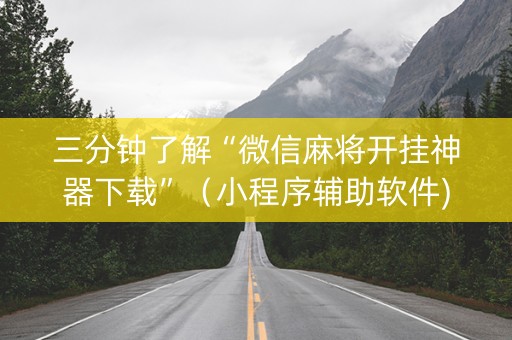 三分钟了解“微信麻将开挂神器下载”（小程序辅助软件)