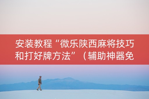 安装教程“微乐陕西麻将技巧和打好牌方法”（辅助神器免费)