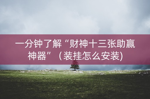 一分钟了解“财神十三张助赢神器”（装挂怎么安装)