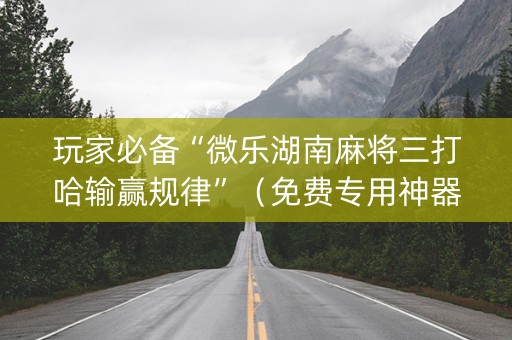 玩家必备“微乐湖南麻将三打哈输赢规律”（免费专用神器)