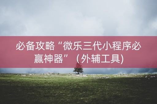 必备攻略“微乐三代小程序必赢神器”（外辅工具)