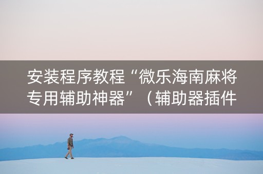 安装程序教程“微乐海南麻将专用辅助神器”（辅助器插件)