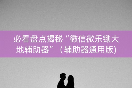 必看盘点揭秘“微信微乐锄大地辅助器”（辅助器通用版)