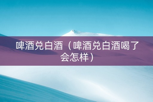 啤酒兑白酒（啤酒兑白酒喝了会怎样）