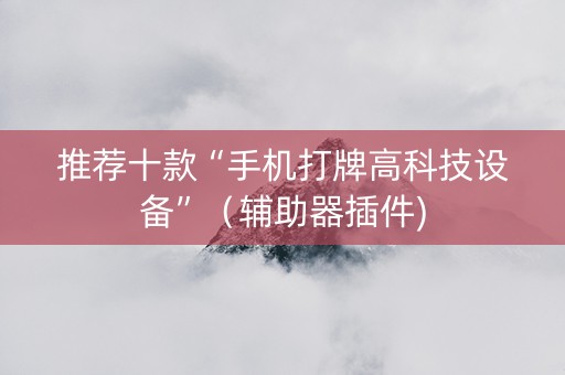 推荐十款“手机打牌高科技设备”（辅助器插件)
