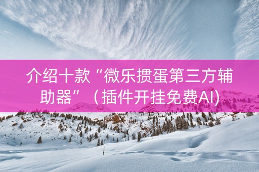 介绍十款“微乐掼蛋第三方辅助器”（插件开挂免费AI)