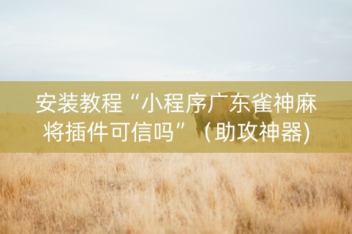 安装教程“小程序广东雀神麻将插件可信吗”（助攻神器)