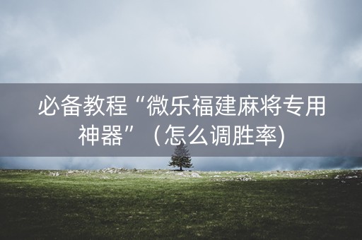 必备教程“微乐福建麻将专用神器”（怎么调胜率)