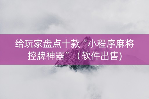 给玩家盘点十款“小程序麻将控牌神器”（软件出售)