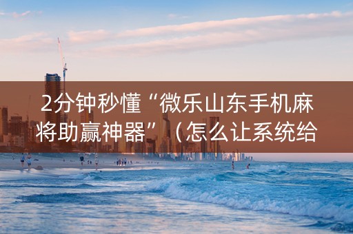 2分钟秒懂“微乐山东手机麻将助赢神器”（怎么让系统给自己好牌)