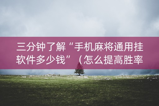 三分钟了解“手机麻将通用挂软件多少钱”（怎么提高胜率)