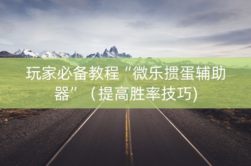 玩家必备教程“微乐掼蛋辅助器”（提高胜率技巧)