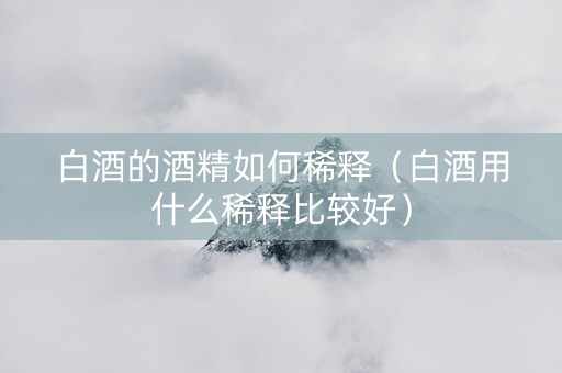 白酒的酒精如何稀释（白酒用什么稀释比较好）
