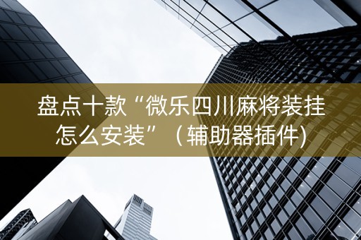 盘点十款“微乐四川麻将装挂怎么安装”（辅助器插件)