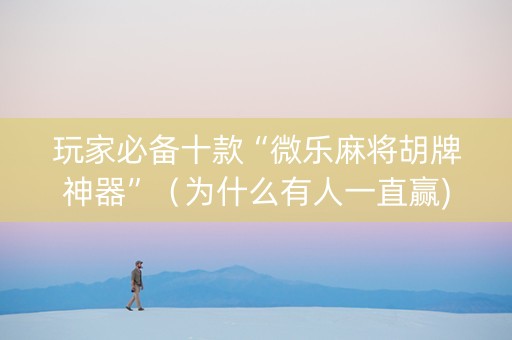 玩家必备十款“微乐麻将胡牌神器”（为什么有人一直赢)