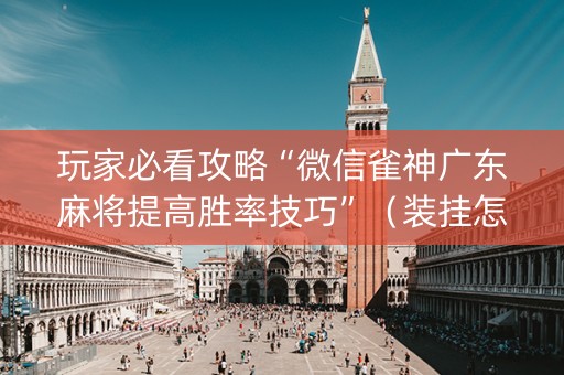 玩家必看攻略“微信雀神广东麻将提高胜率技巧”（装挂怎么安装)