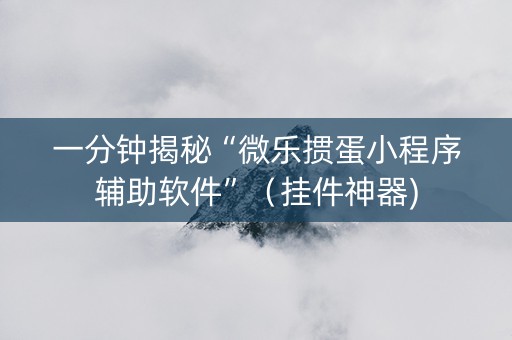 一分钟揭秘“微乐掼蛋小程序辅助软件”（挂件神器)