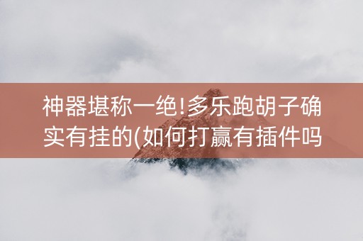 神器堪称一绝!多乐跑胡子确实有挂的(如何打赢有插件吗)