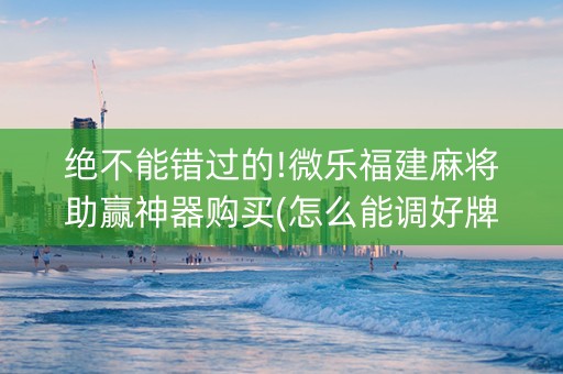 绝不能错过的!微乐福建麻将助赢神器购买(怎么能调好牌)