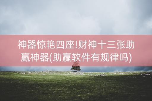 神器惊艳四座!财神十三张助赢神器(助赢软件有规律吗)