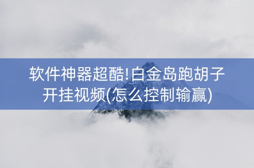 软件神器超酷!白金岛跑胡子开挂视频(怎么控制输赢)