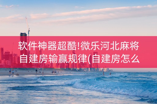 软件神器超酷!微乐河北麻将自建房输赢规律(自建房怎么拿好牌)