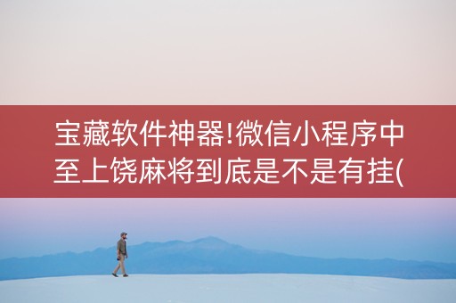 宝藏软件神器!微信小程序中至上饶麻将到底是不是有挂(容易胡牌的技巧)