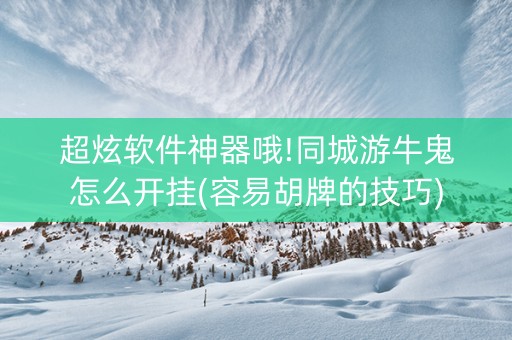 超炫软件神器哦!同城游牛鬼怎么开挂(容易胡牌的技巧)