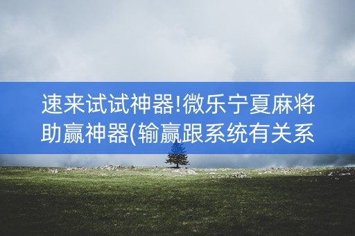 速来试试神器!微乐宁夏麻将助赢神器(输赢跟系统有关系吗)
