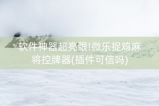 软件神器超亮眼!微乐捉鸡麻将控牌器(插件可信吗)
