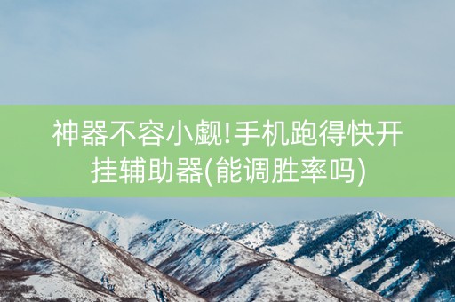 神器不容小觑!手机跑得快开挂辅助器(能调胜率吗)