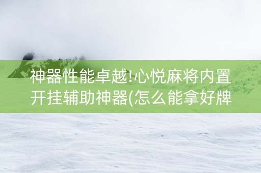 神器性能卓越!心悦麻将内置开挂辅助神器(怎么能拿好牌)