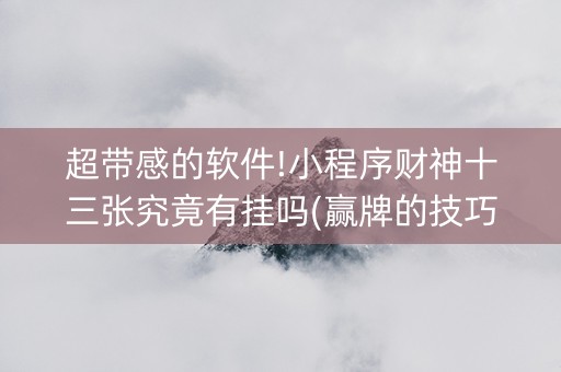 超带感的软件!小程序财神十三张究竟有挂吗(赢牌的技巧)