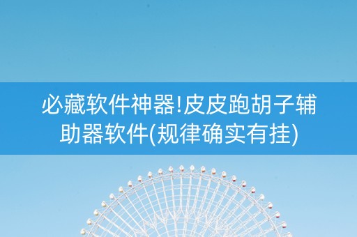 必藏软件神器!皮皮跑胡子辅助器软件(规律确实有挂)