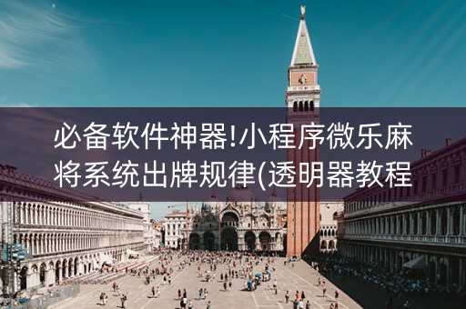 必备软件神器!小程序微乐麻将系统出牌规律(透明器教程)