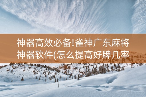 神器高效必备!雀神广东麻将神器软件(怎么提高好牌几率)