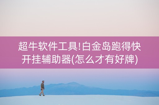 超牛软件工具!白金岛跑得快开挂辅助器(怎么才有好牌)