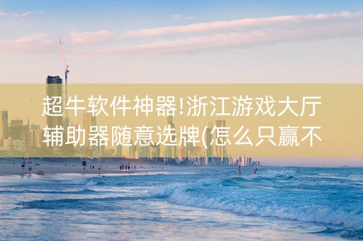 超牛软件神器!浙江游戏大厅辅助器随意选牌(怎么只赢不输)