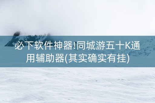 必下软件神器!同城游五十K通用辅助器(其实确实有挂)