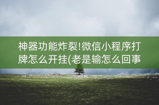 神器功能炸裂!微信小程序打牌怎么开挂(老是输怎么回事)