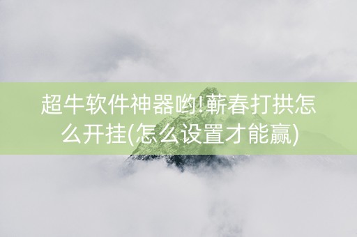 超牛软件神器哟!蕲春打拱怎么开挂(怎么设置才能赢)