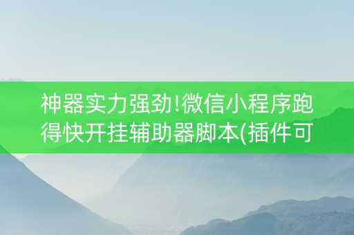 神器实力强劲!微信小程序跑得快开挂辅助器脚本(插件可信吗)