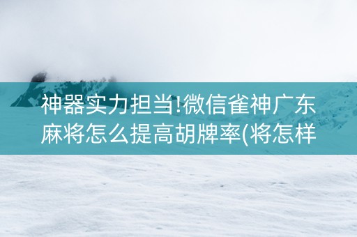 神器实力担当!微信雀神广东麻将怎么提高胡牌率(将怎样比较容易赢)
