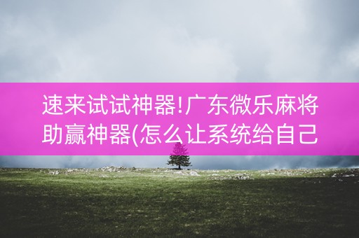 速来试试神器!广东微乐麻将助赢神器(怎么让系统给自己好牌)