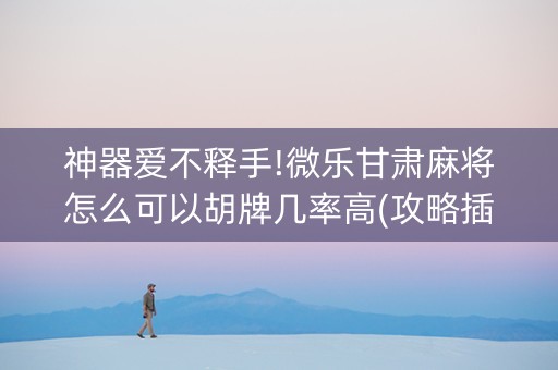 神器爱不释手!微乐甘肃麻将怎么可以胡牌几率高(攻略插件)