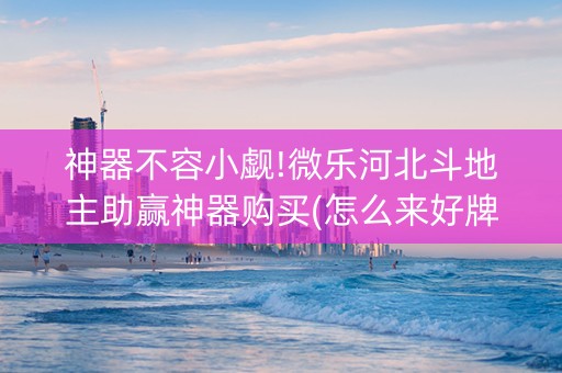 神器不容小觑!微乐河北斗地主助赢神器购买(怎么来好牌)
