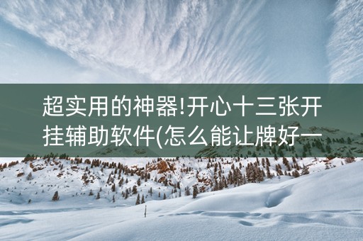 超实用的神器!开心十三张开挂辅助软件(怎么能让牌好一点)