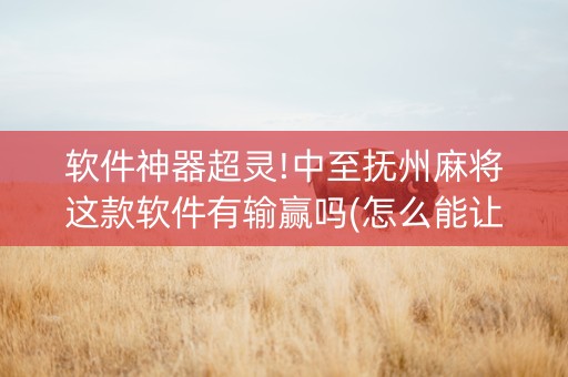 软件神器超灵!中至抚州麻将这款软件有输赢吗(怎么能让牌好一点)