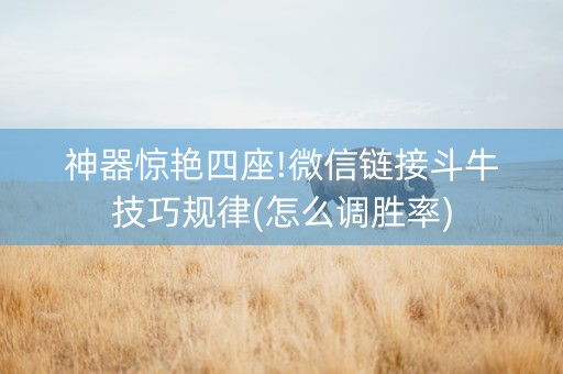 神器惊艳四座!微信链接斗牛技巧规律(怎么调胜率)